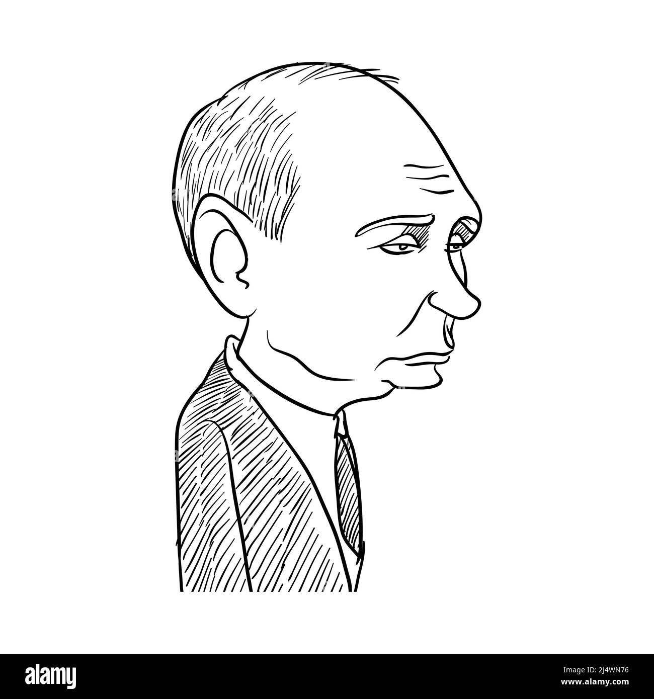 Vladimir Putin Caricature Illustration  Vector Stock Vector