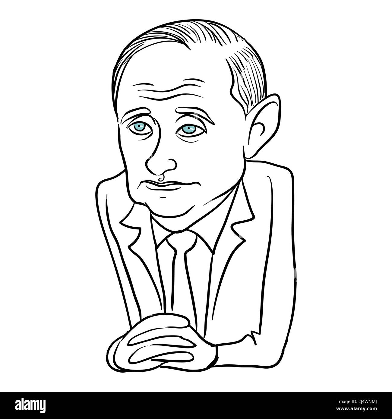 Vladimir Putin Caricature Illustration  Vector Stock Vector