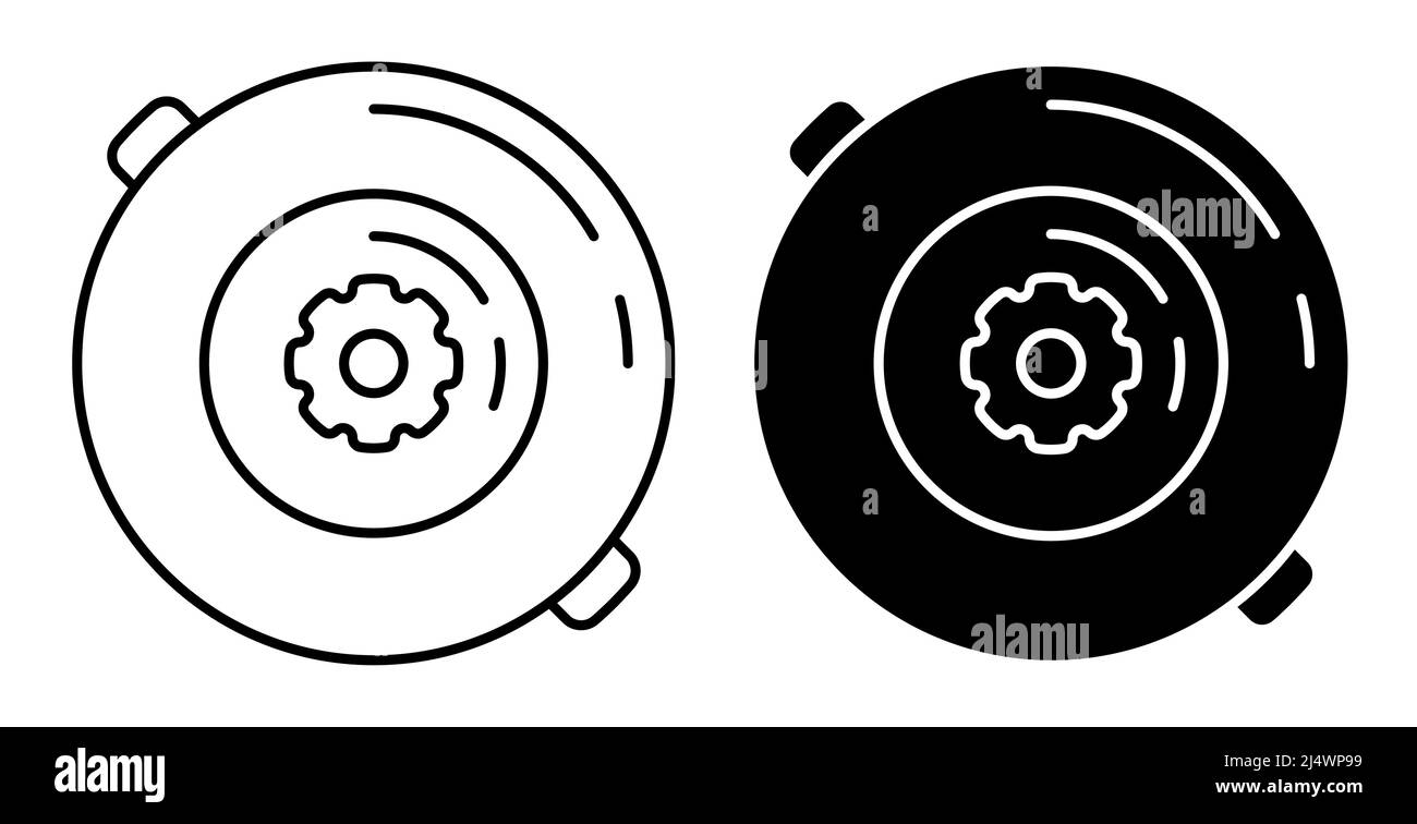 Linear icon, combat anti tank mine. Weapons for combating equipment and the enemy. Simple black and white vector isolated on white background Stock Vector