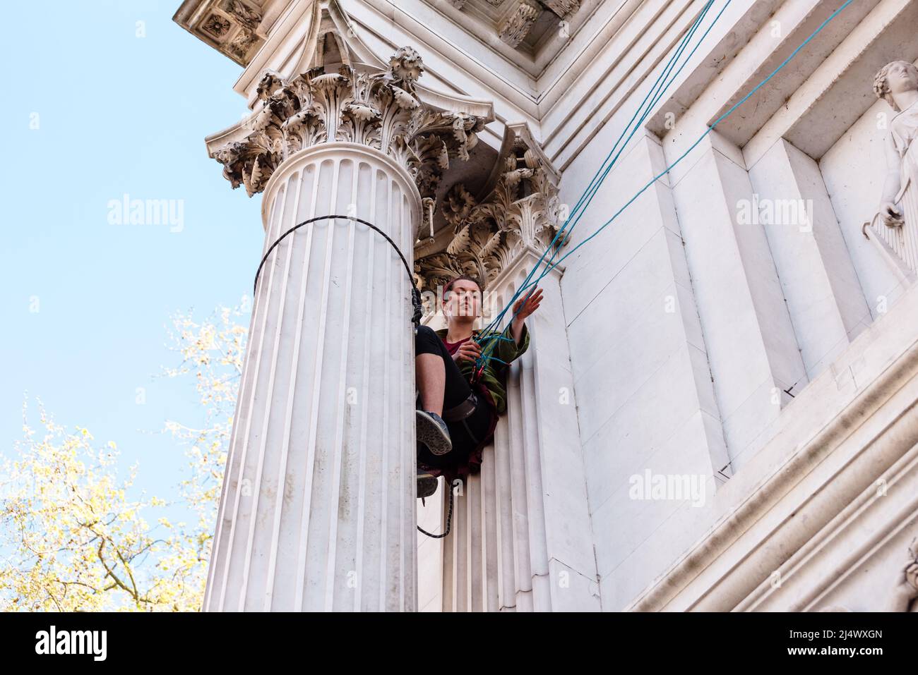 London, UK. 16 April 2022. Extinction Rebellion blocked Marble Arch ...