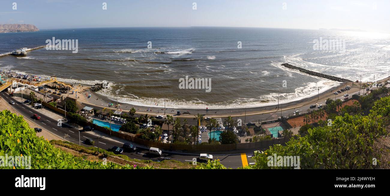 Panorama of the beach in Lima, Peru Stock Photo