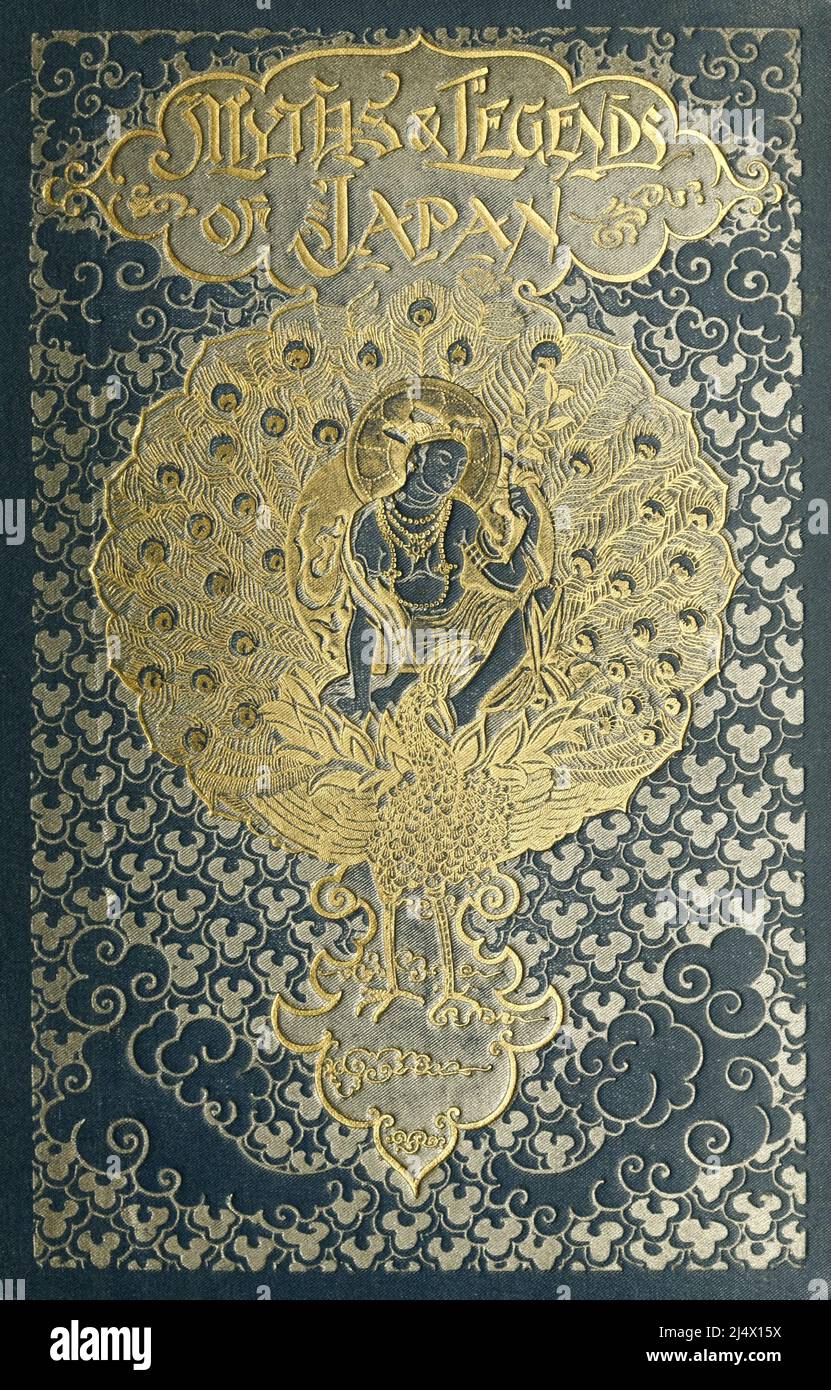 Book cover from the book ' Myths & legends of Japan ' by Frederick Hadland Davis, Illustrated by Evelyn Paul  Publisher London : George G. Harrap 1912 Stock Photo