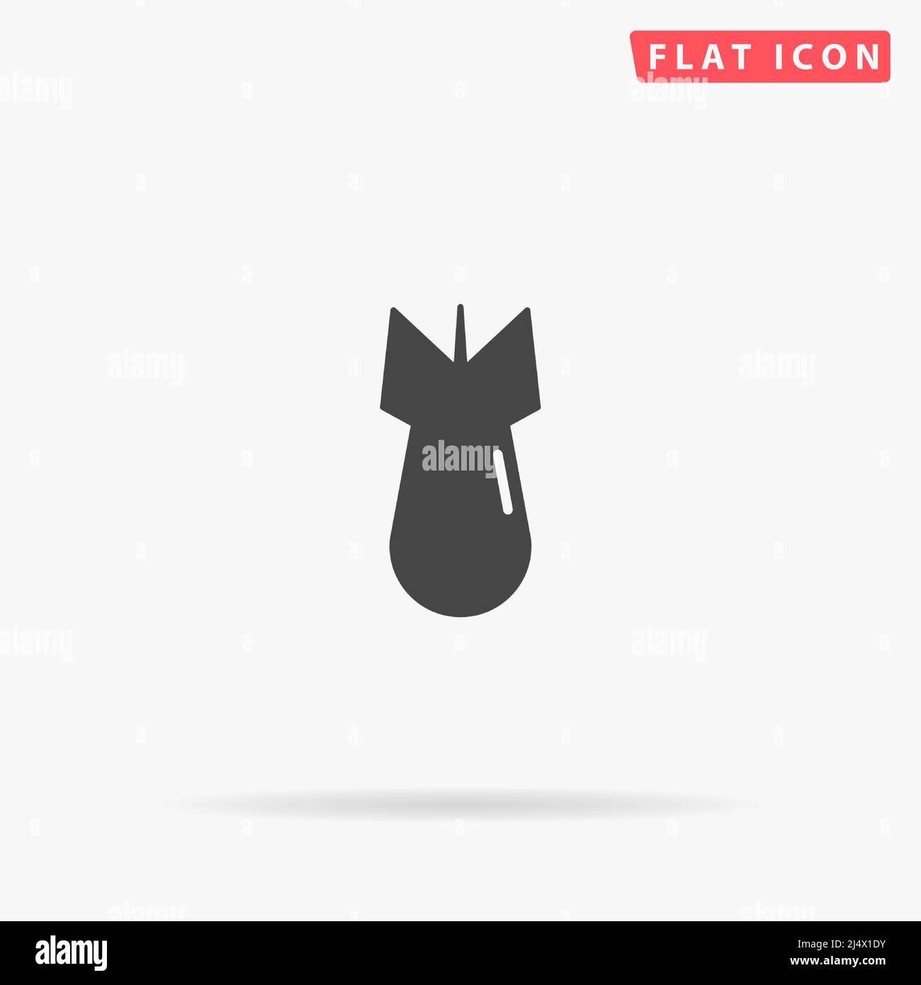 Atomic bomb flat vector icon. Hand drawn style design illustrations. Stock Vector