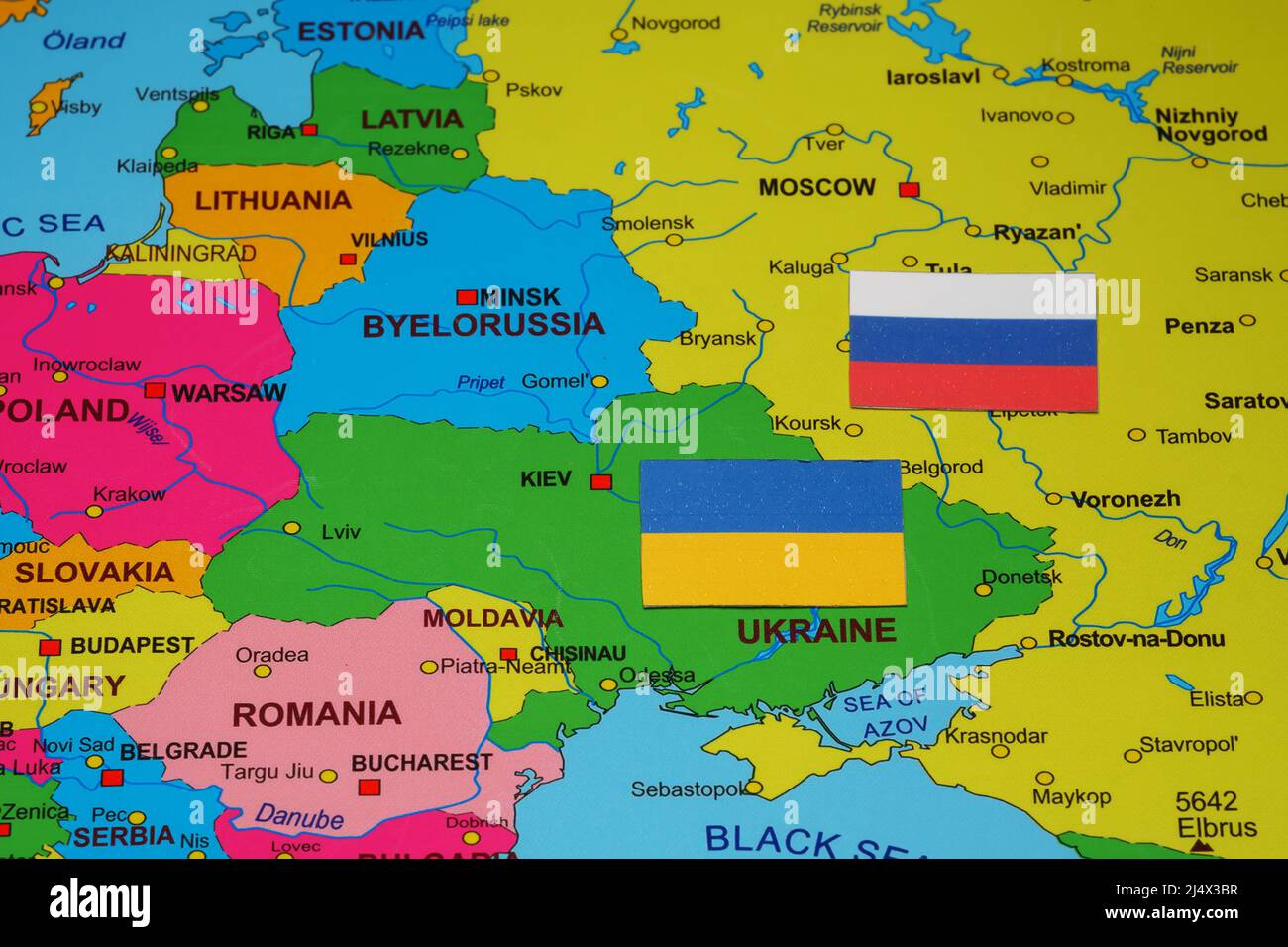 russia on map of europe