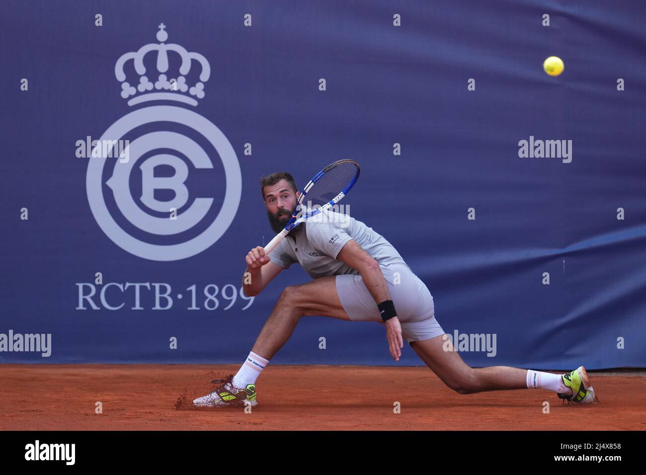 Barcelona, Spain. 18th Apr, 2022. Benoit Paire during the match of Barcelona Open Banc Sabadell, Conde de Godó Trophy between Soonwooi Kwon and Benoit Pairee played at Real Club de Tenis Barccelona on April 18, 2022 in Barcelona, Spain. (Photo by Bagu Blanco/ PRESSINPHOTOt) Credit: PRESSINPHOTO SPORTS AGENCY/Alamy Live News Stock Photo