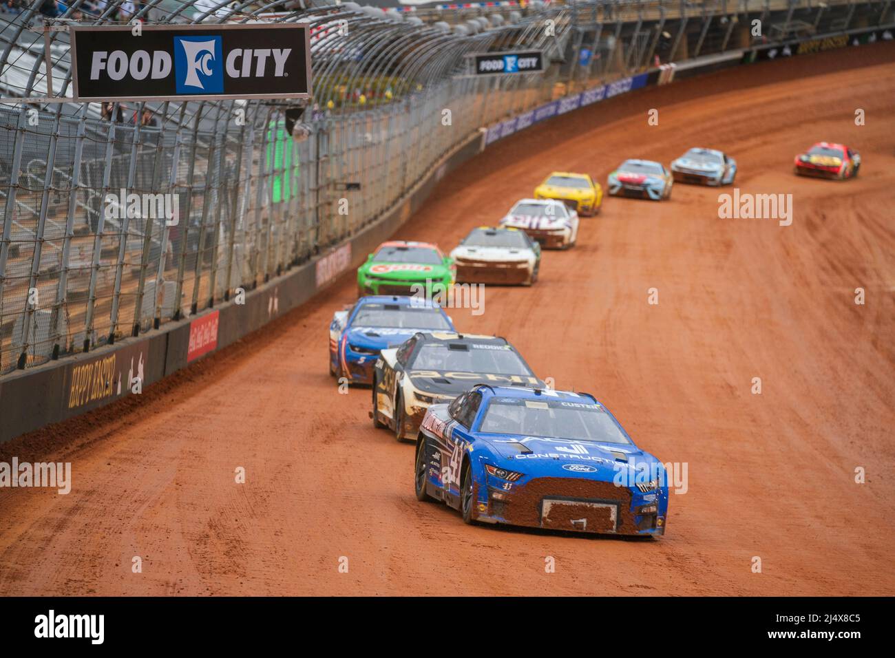 Bristol, TN, USA. 17th Apr, 2022. Cole Custer races for position for