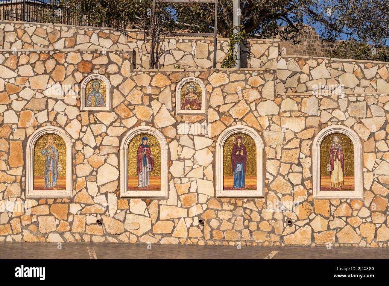 Mosaike am Kloster Agia Napa, Zypern, Europa  |  Ayia Napa monastery mosaics, Cyprus, Europe Stock Photo