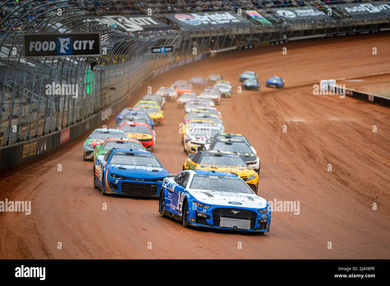 Bristol, TN, USA. 17th Apr, 2022. Chase Briscoe races for position for