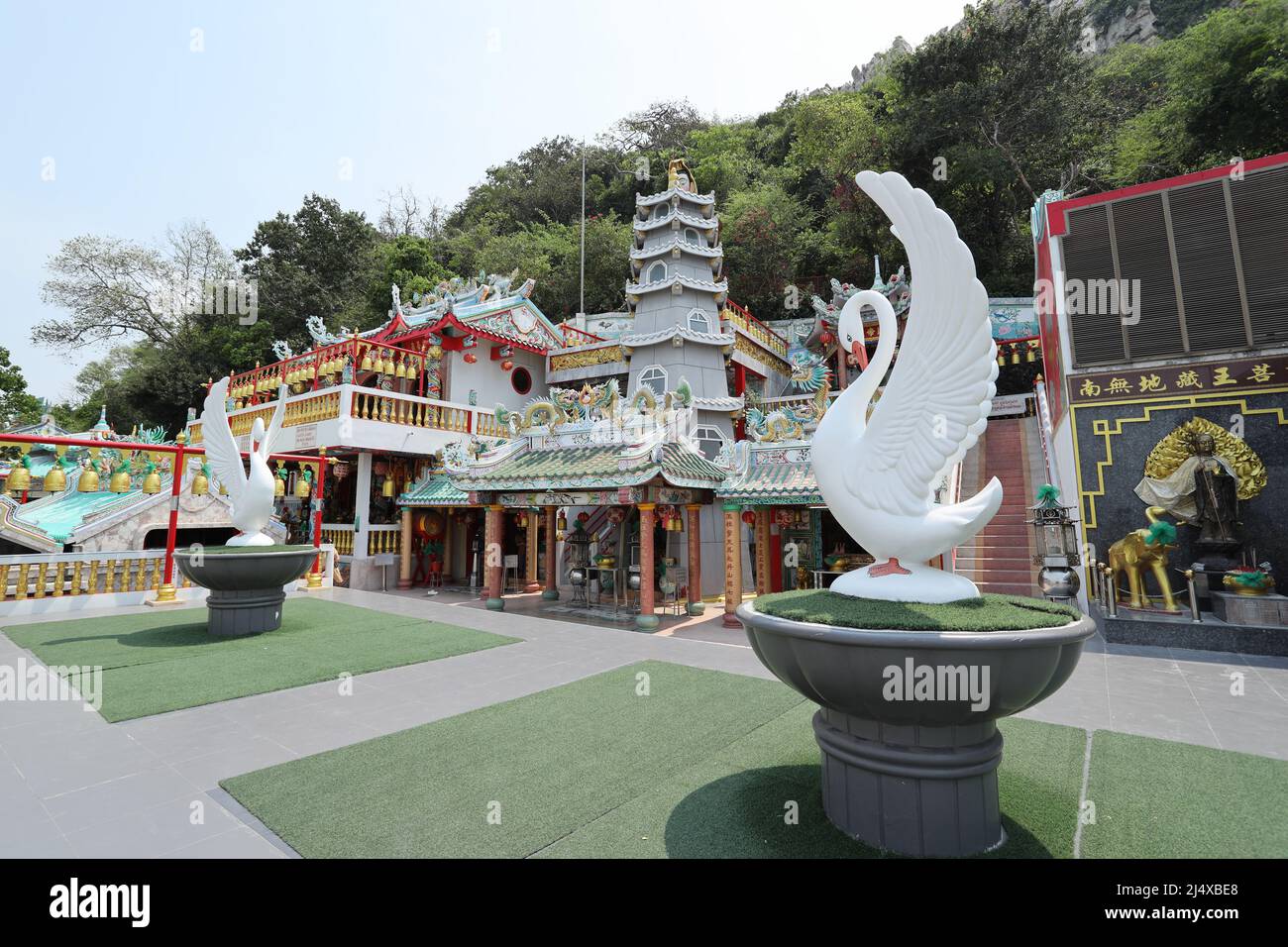 Chonburi, Thailand - April 8, 2022: The Chinese temple at Khao Sam Muk in Chonburi Province, Thailand. It is the beautiful sightseeing for many touris Stock Photo