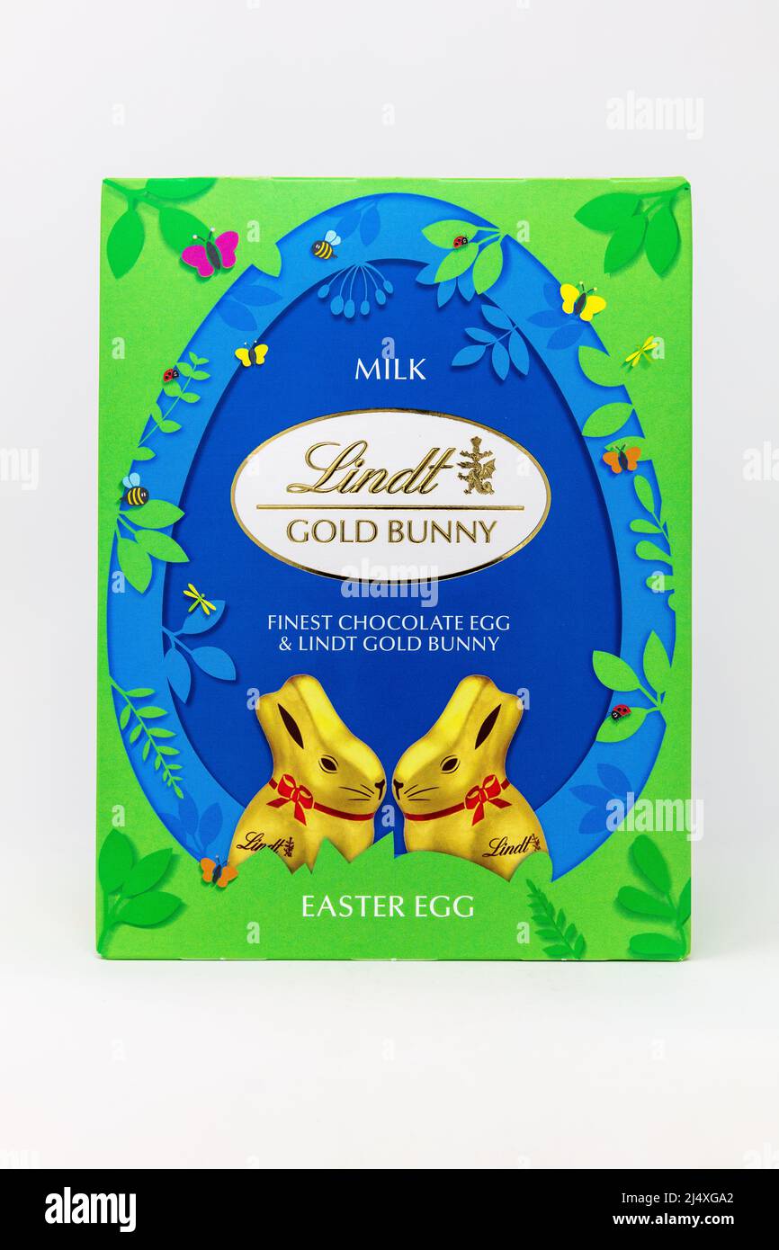 Lindt Gold Bunny Easter Egg Milk Chocolate Stock Photo