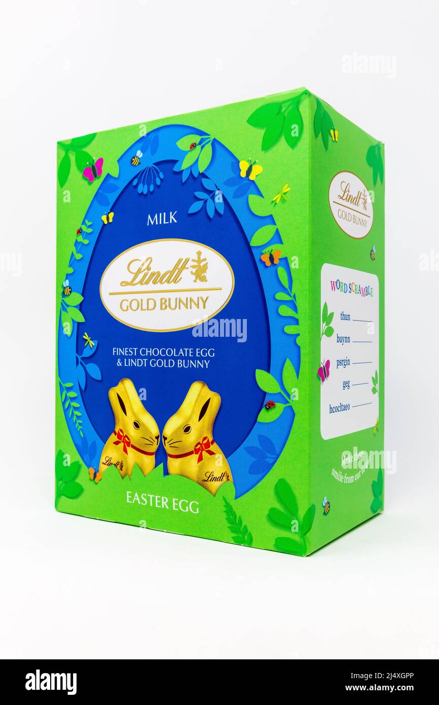 Lindt Gold Bunny Easter Egg Milk Chocolate Stock Photo