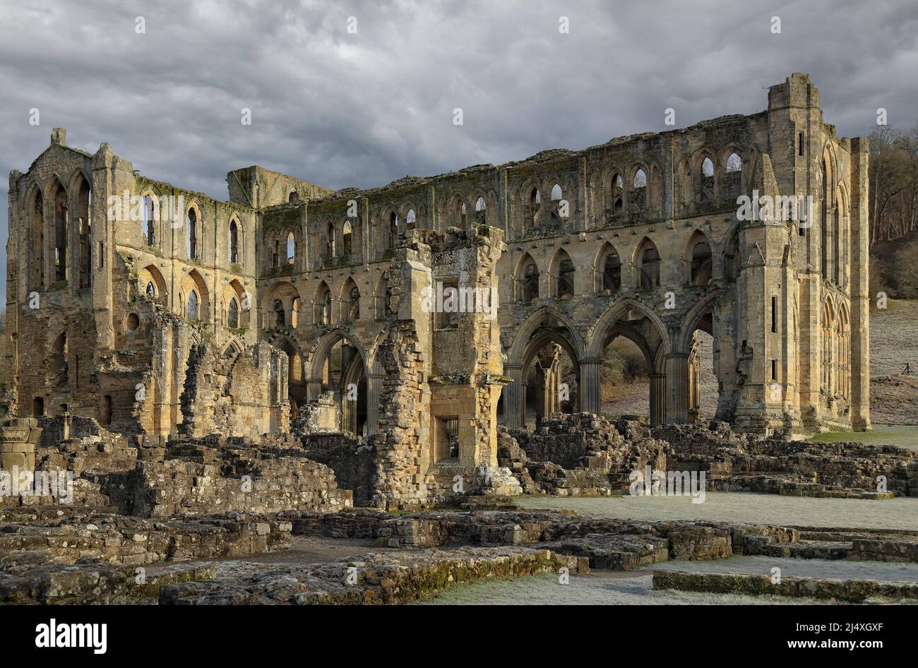 Presbytery & South Transept  of ruined Rievaulx Cistercian Abbey founded 1132 - suppressed 1538. Stock Photo