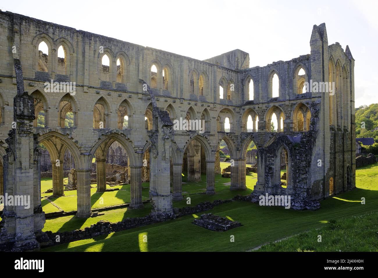 Presbytery & North Transept of ruined Rievaulx Cistercian Abbey founded 1132 - suppressed 1538. Stock Photo
