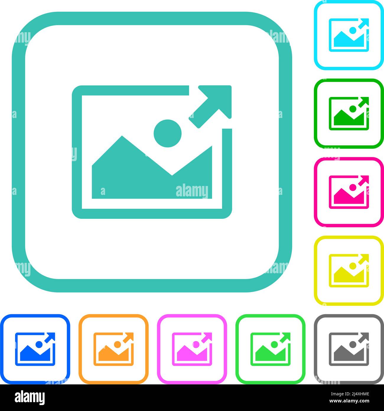 Export image vivid colored flat icons in curved borders on white ...