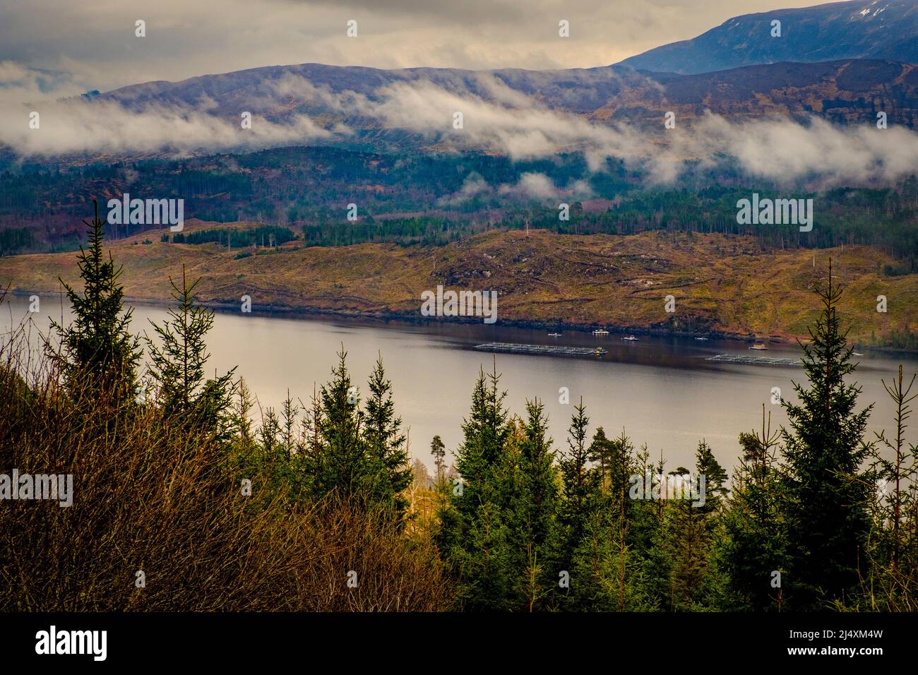 Looking across Loch Garry, Highlands of Scotland Stock Photo