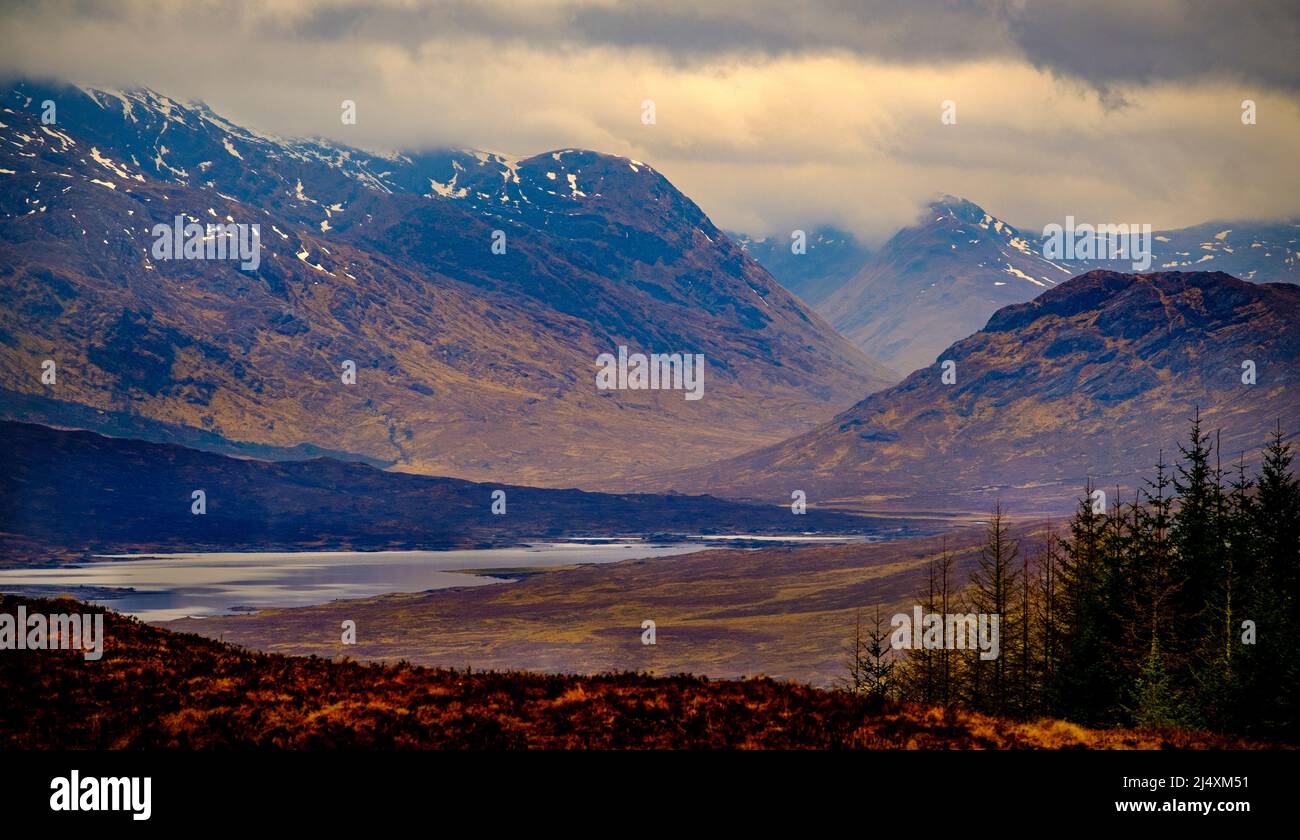 Landscape at Loch Loyne, highlands of Scotland Stock Photo