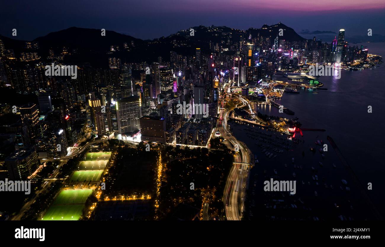 night view of Victoria harbour, Hong Kong Stock Photo - Alamy