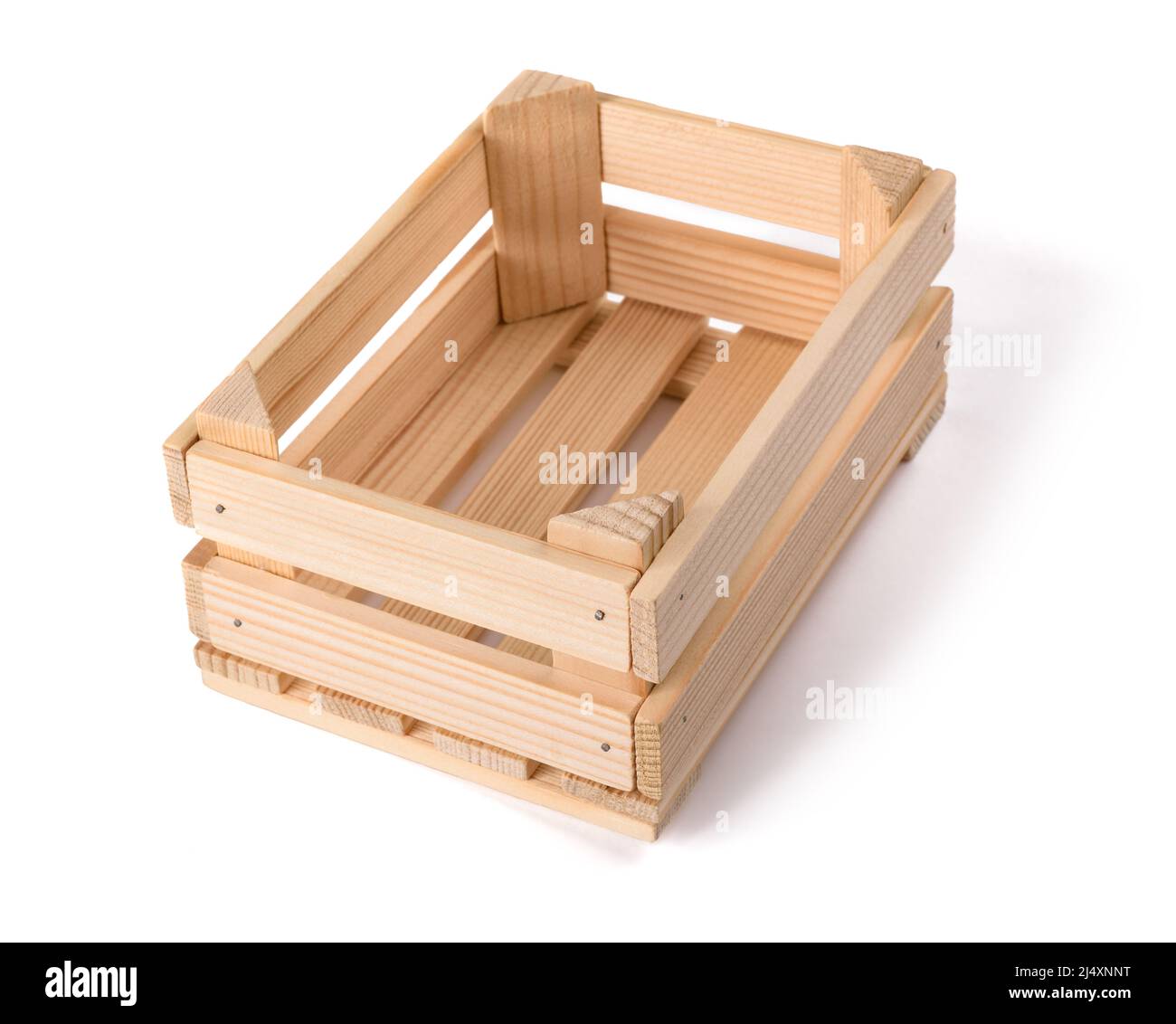 Empty wooden crate  isolated on white background Stock Photo