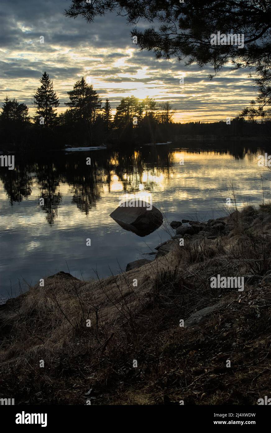 Bright yellow sun reflected in hi-res stock photography and images - Alamy