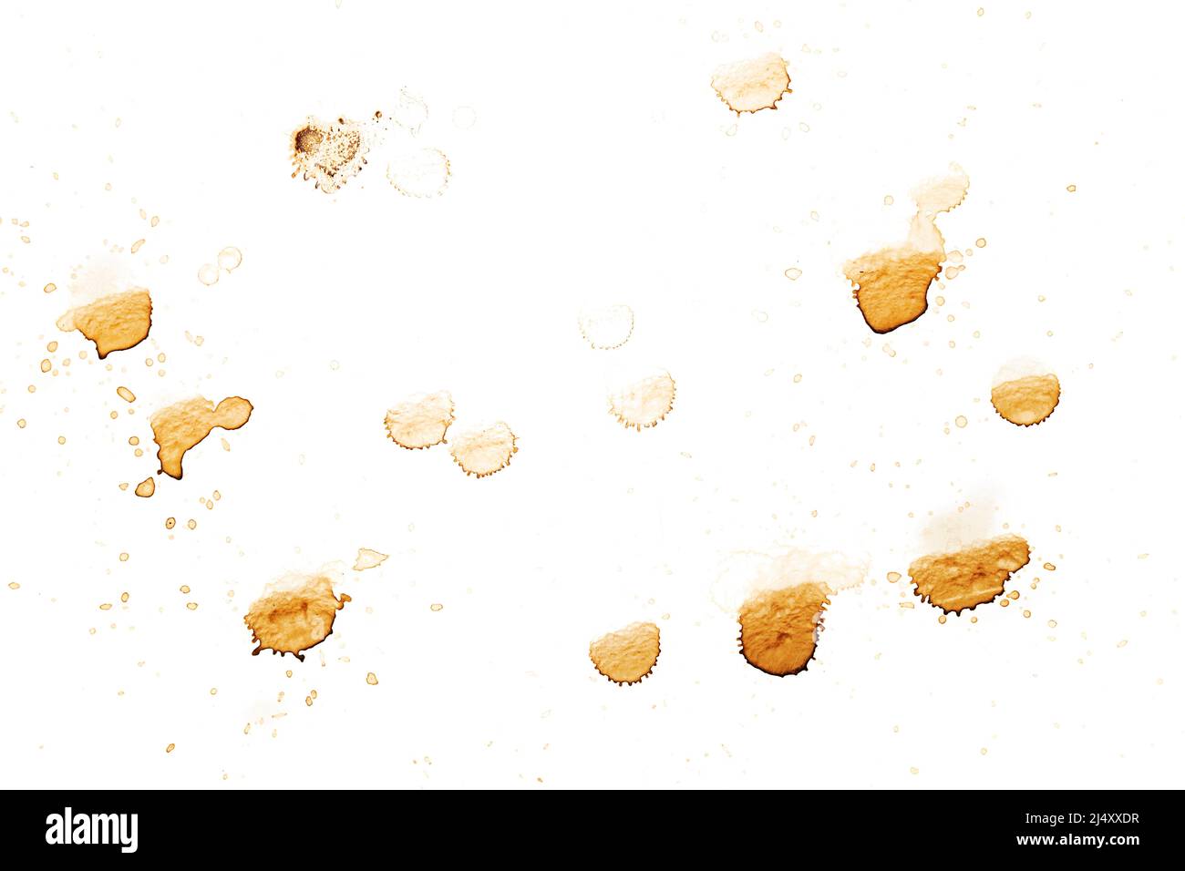 Coffee stains and coffee cup marks splatters design pack Stock Photo
