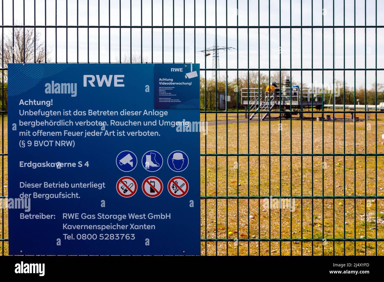 RWE Gas Storage West GmbH, cavern storage facility in Xanten for natural gas Stock Photo