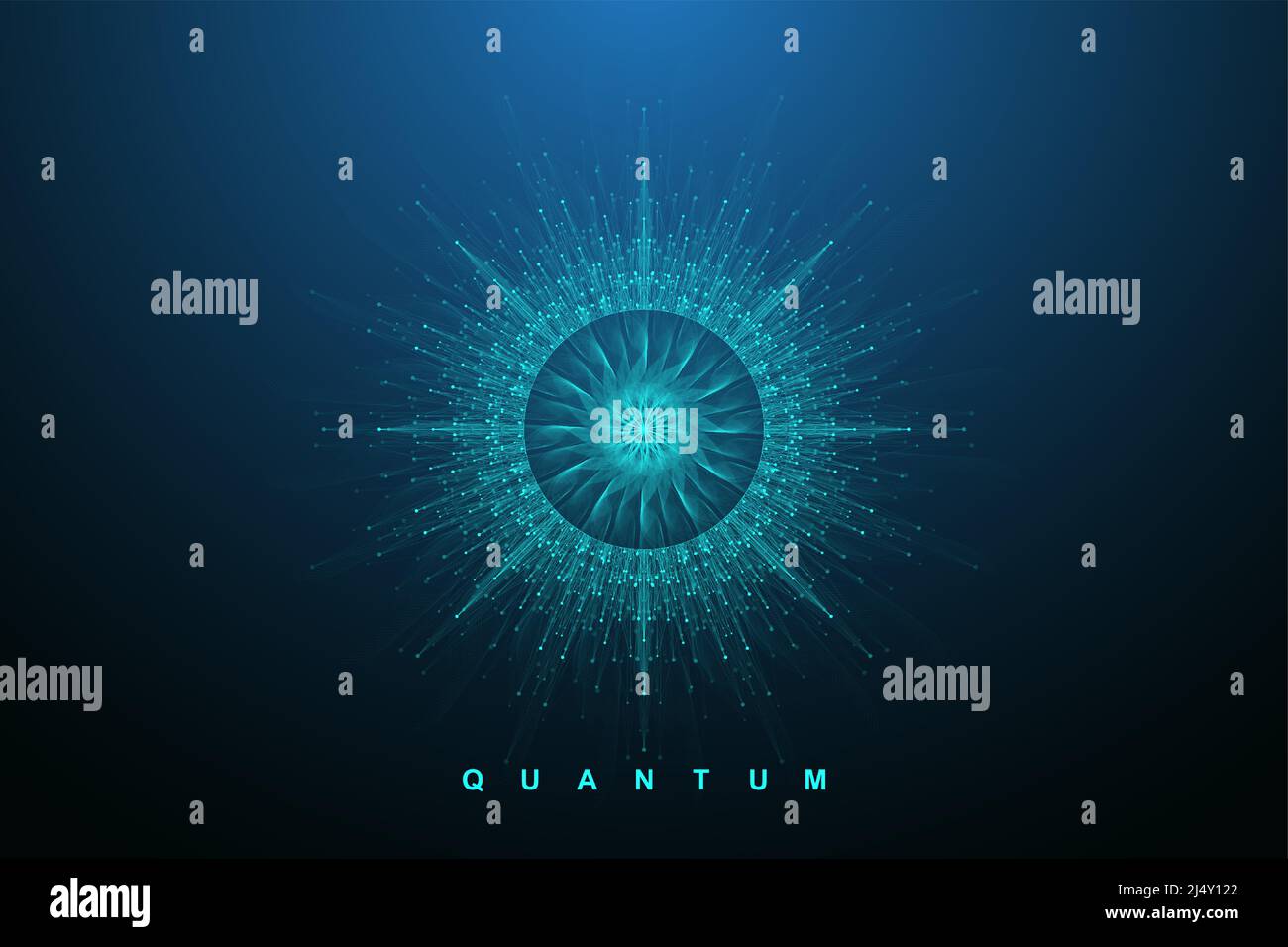 Quantum computing concept. Deep learning artificial intelligence. Big ...