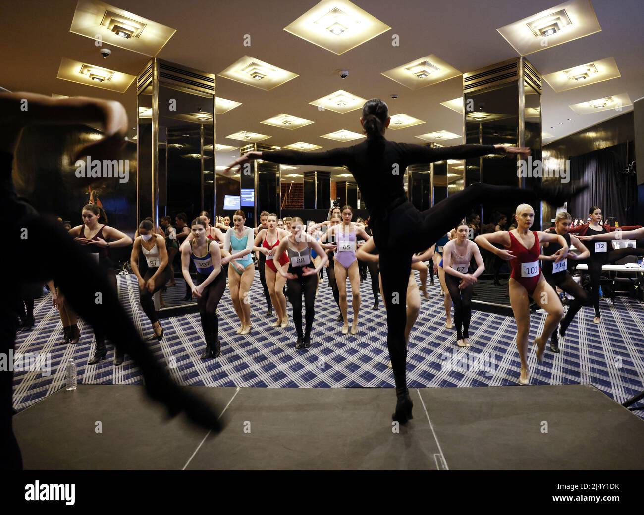 New York, United States. 18th Apr, 2022. Dancers audition for a spot on