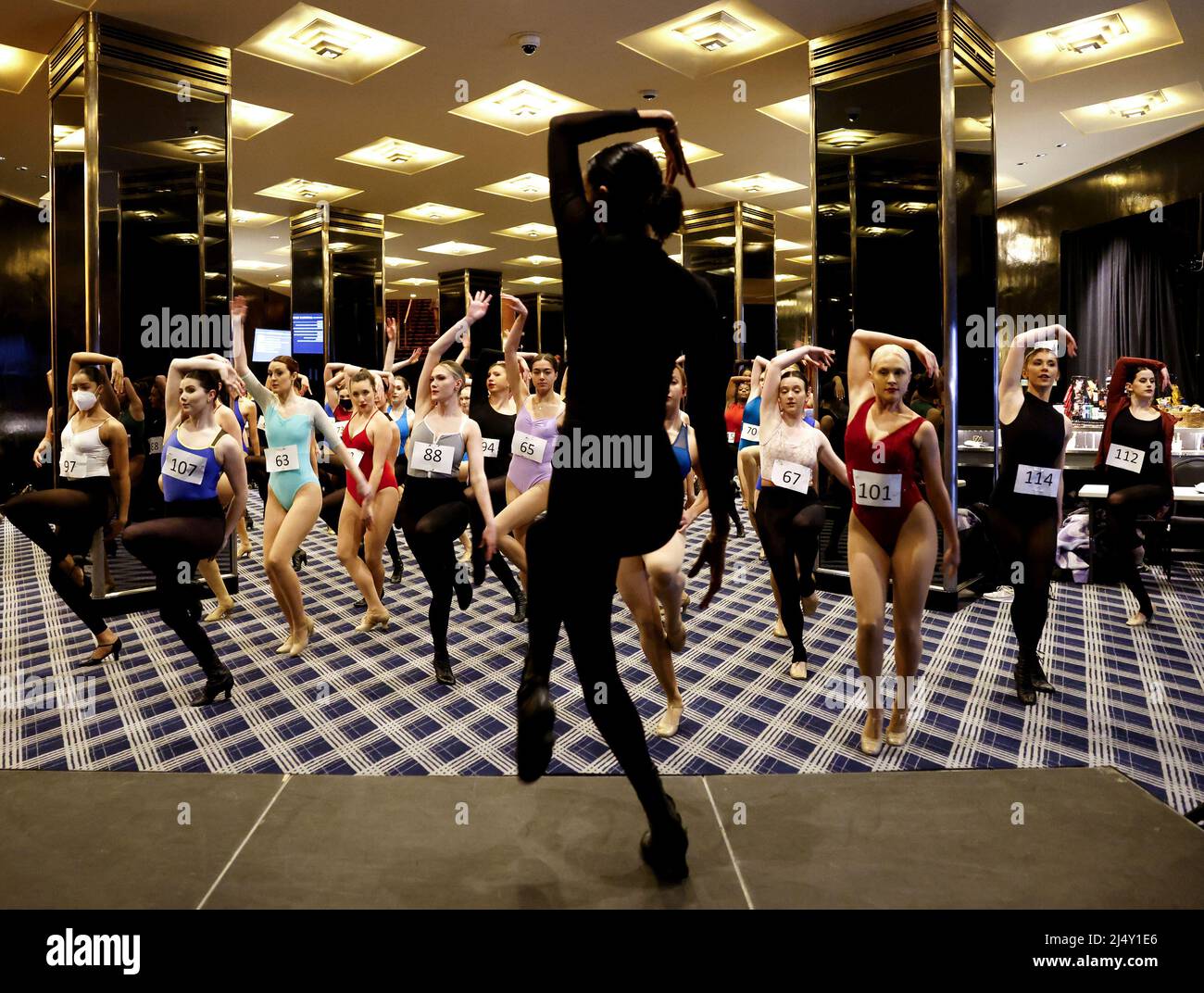 New York, United States. 18th Apr, 2022. Dancers audition for a spot on
