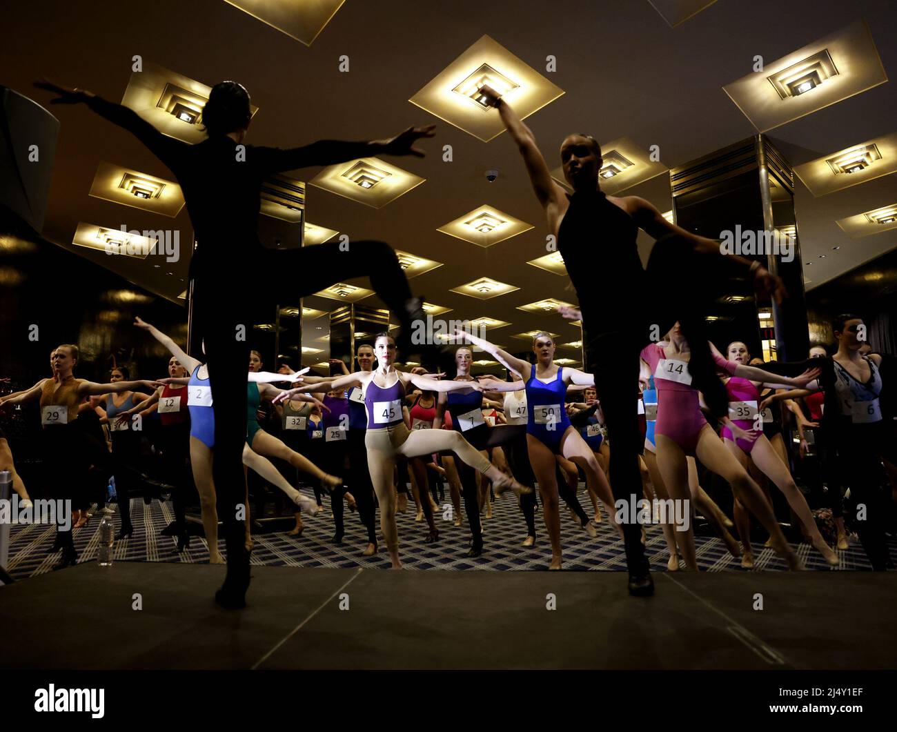 New York, United States. 18th Apr, 2022. Dancers audition for a spot on