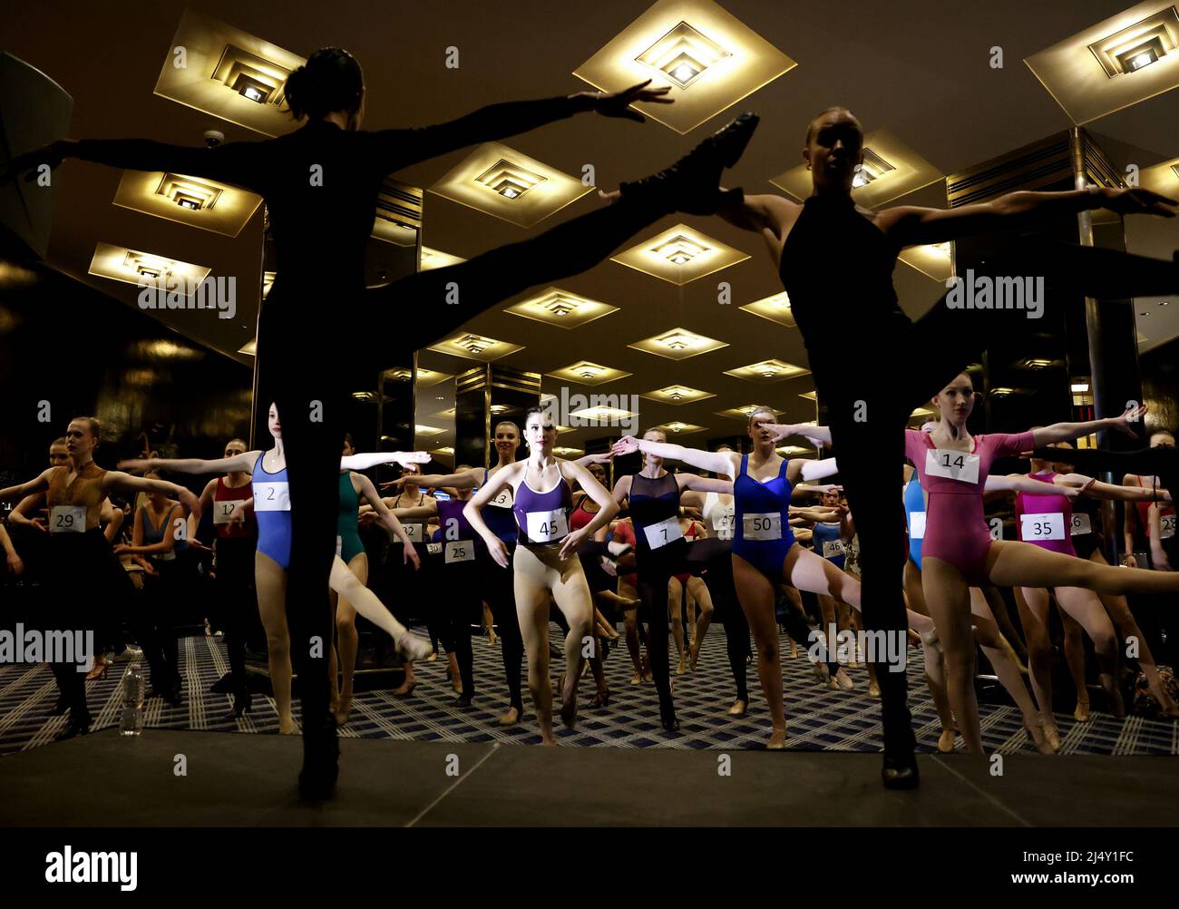 New York, United States. 18th Apr, 2022. Dancers audition for a spot on