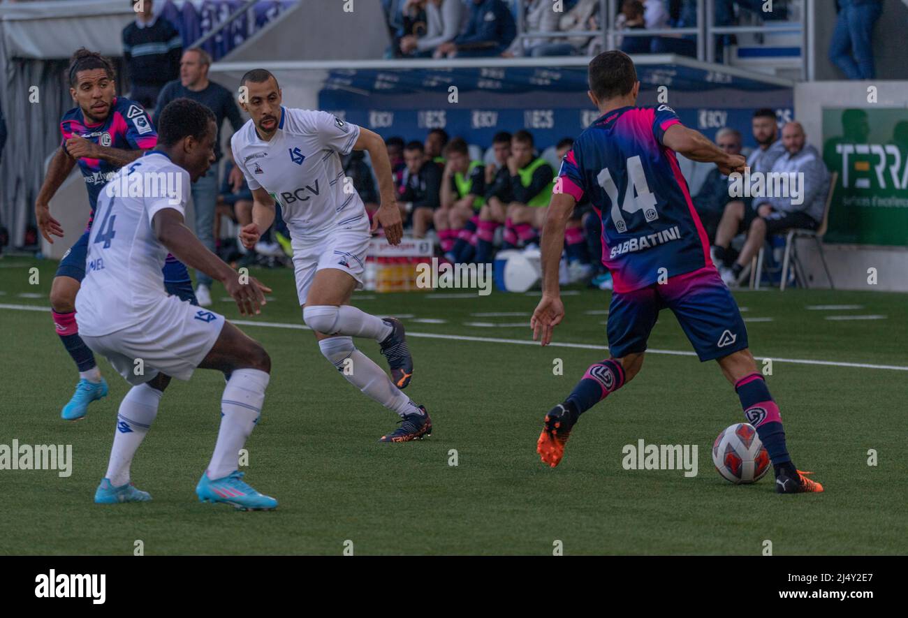 Lugano, Switzerland. 29th Nov, 2020. Cristopher Lungoyi (#8 FC Lugano) and  Albian Hajdari (#76 FC Basel 1893) in action during the Swiss Super League  match between FC Lugano and FC Basel 1893