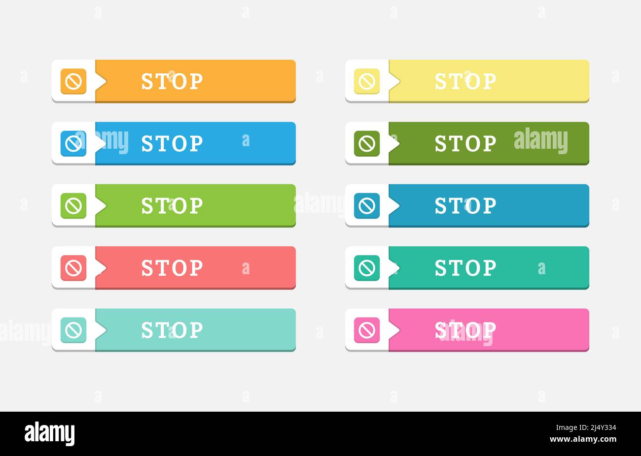 set of colored buttons with a STOP. Flat style Stock Vector Image & Art ...