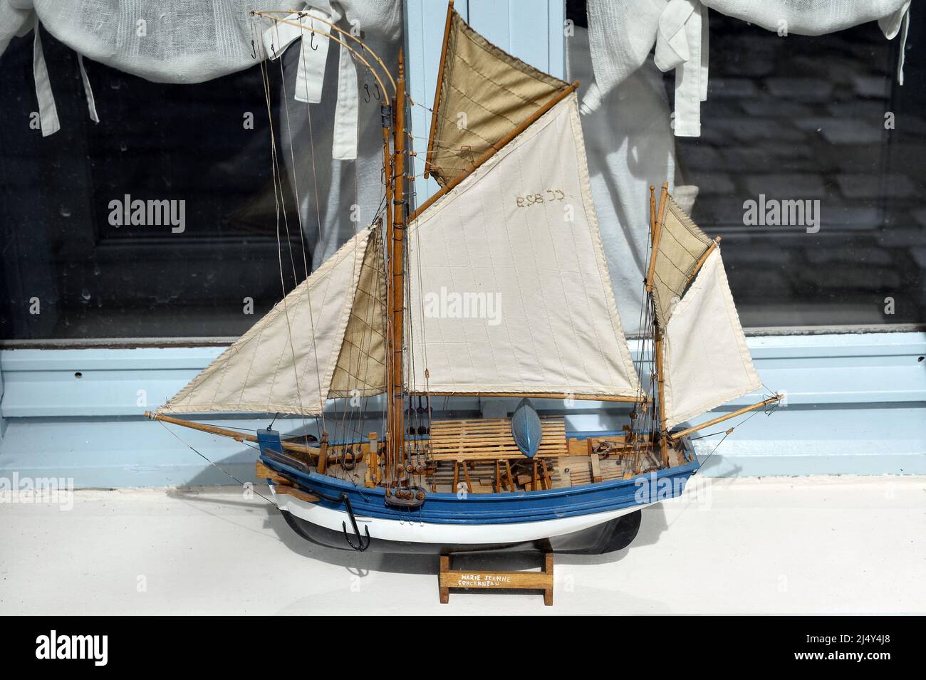Boat Model in front of a window - Honfleur - Calvados - France Stock Photo  - Alamy
