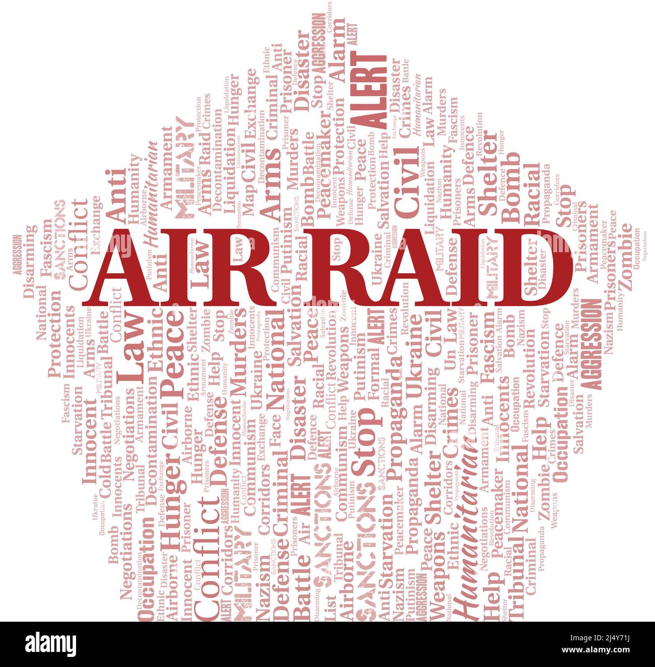 Air Raid word cloud. Vector made with text only Stock Vector Image