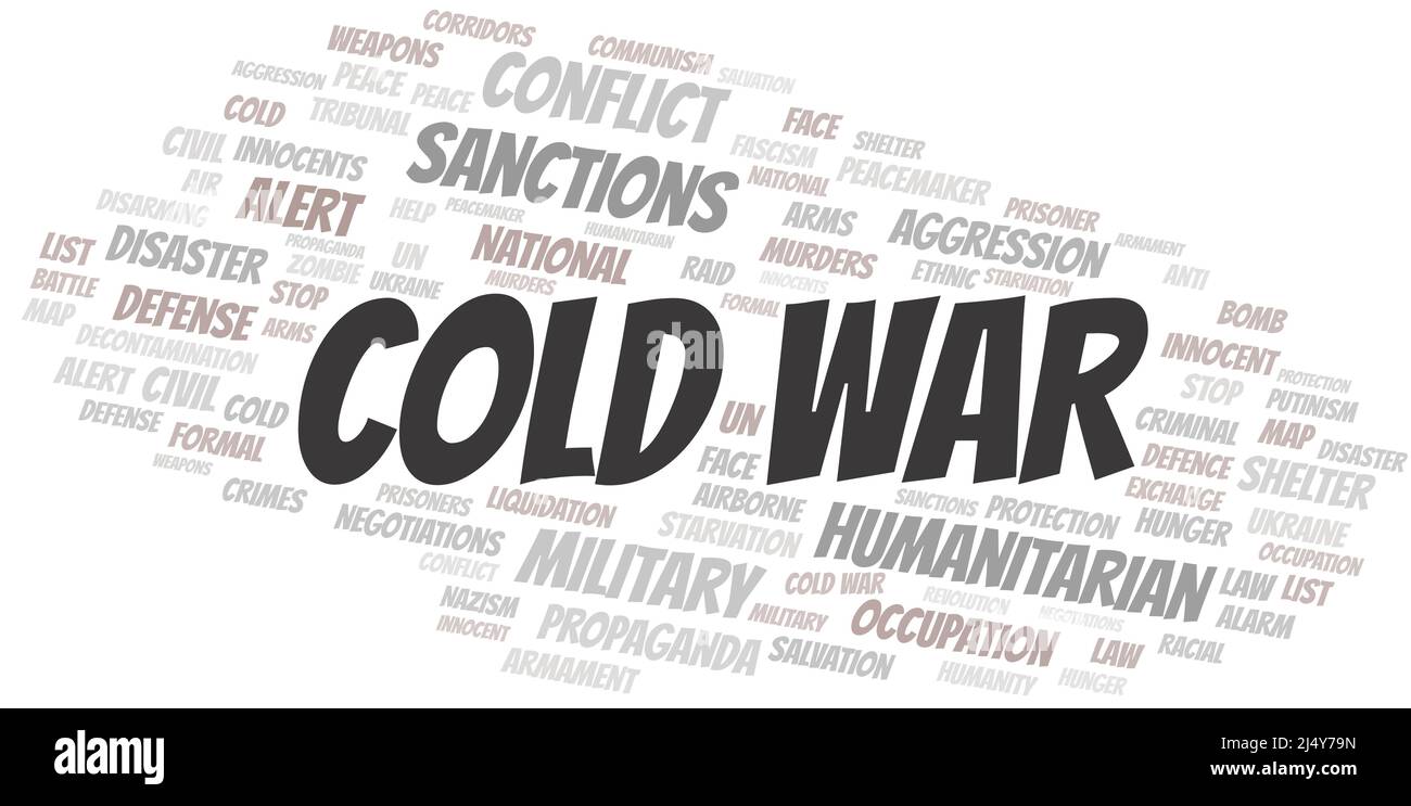 Cold War word cloud. Vector made with text only Stock Vector Image