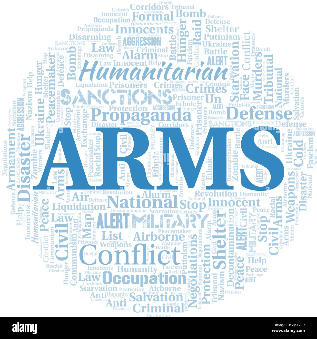 Arms word cloud. Vector made with text only Stock Vector Image & Art