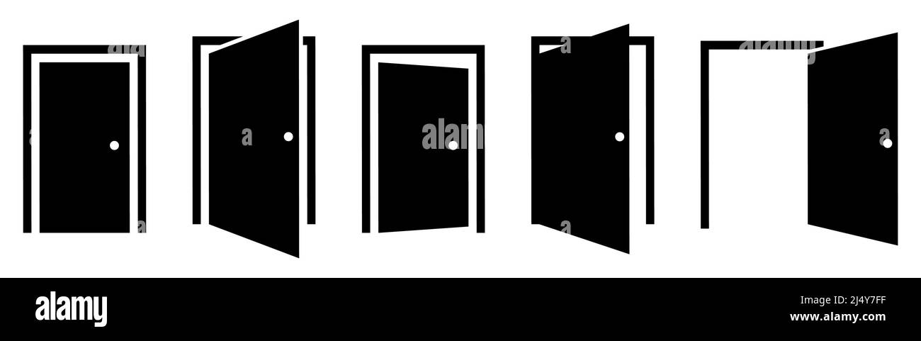 Door icon set. Vector illustration isolated on white background Stock ...