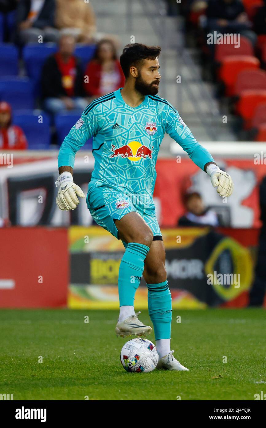 HARRISON, NJ - APRIL 16: New York Red Bulls goalkeeper Carlos Miguel  Coronel (1) during the Major League Soccer game between the New York Red  Bulls and the FC Dallas on April