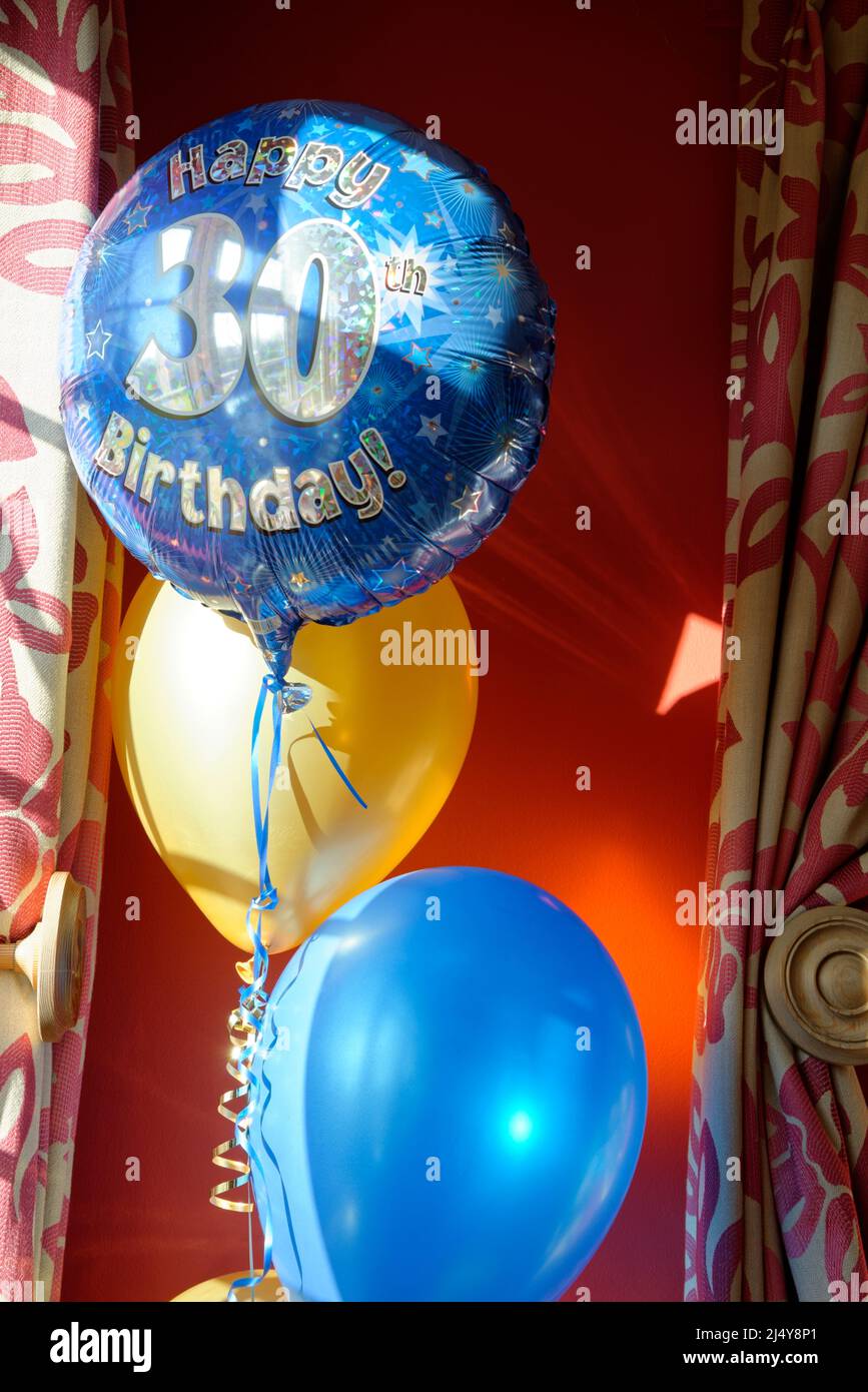 30th birthday balloons. Stock Photo