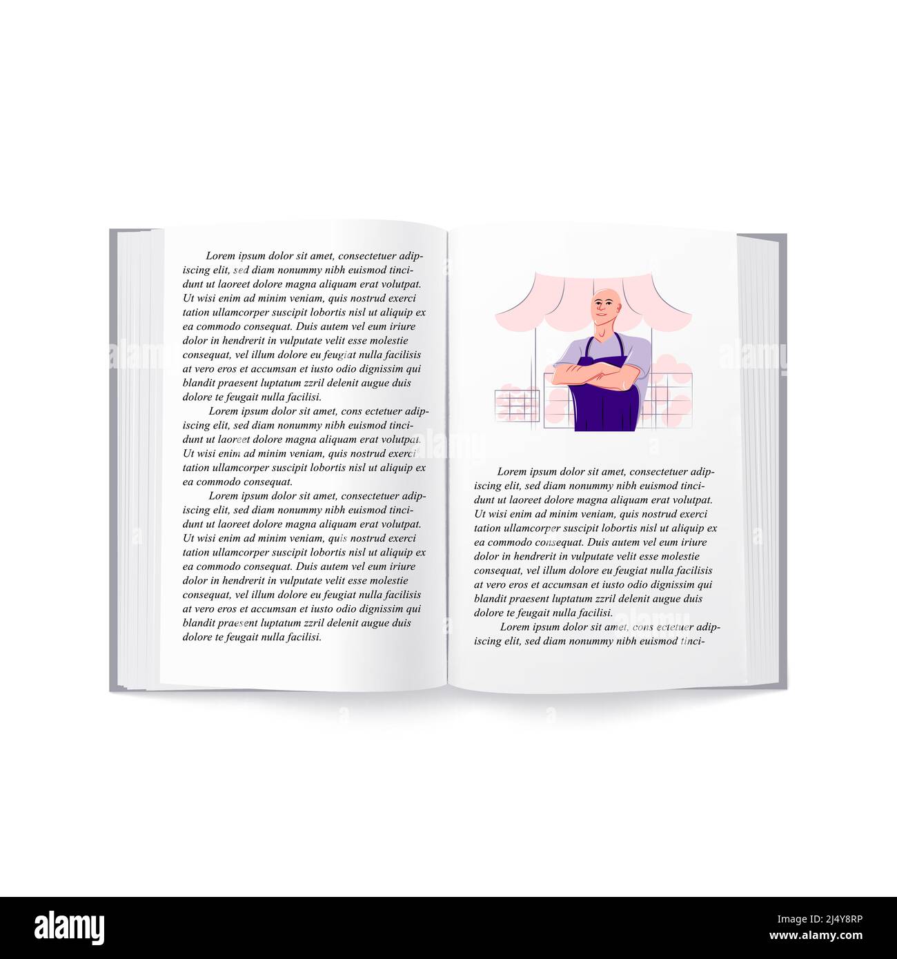 Vector book in mesh gradient style. Editable color Stock Vector