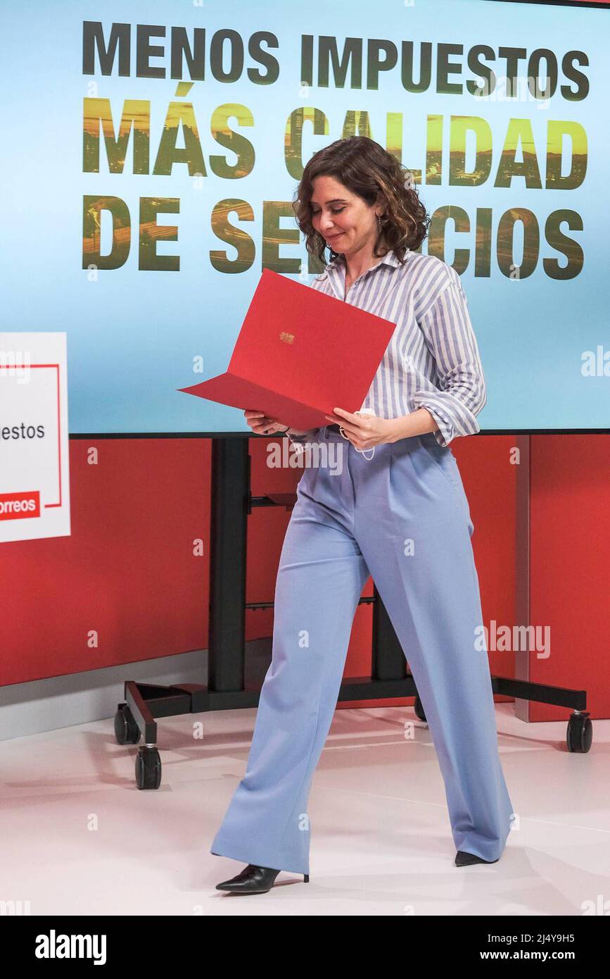 Madrid, Spain. 18th Apr, 2022. The President of the Community of Madrid