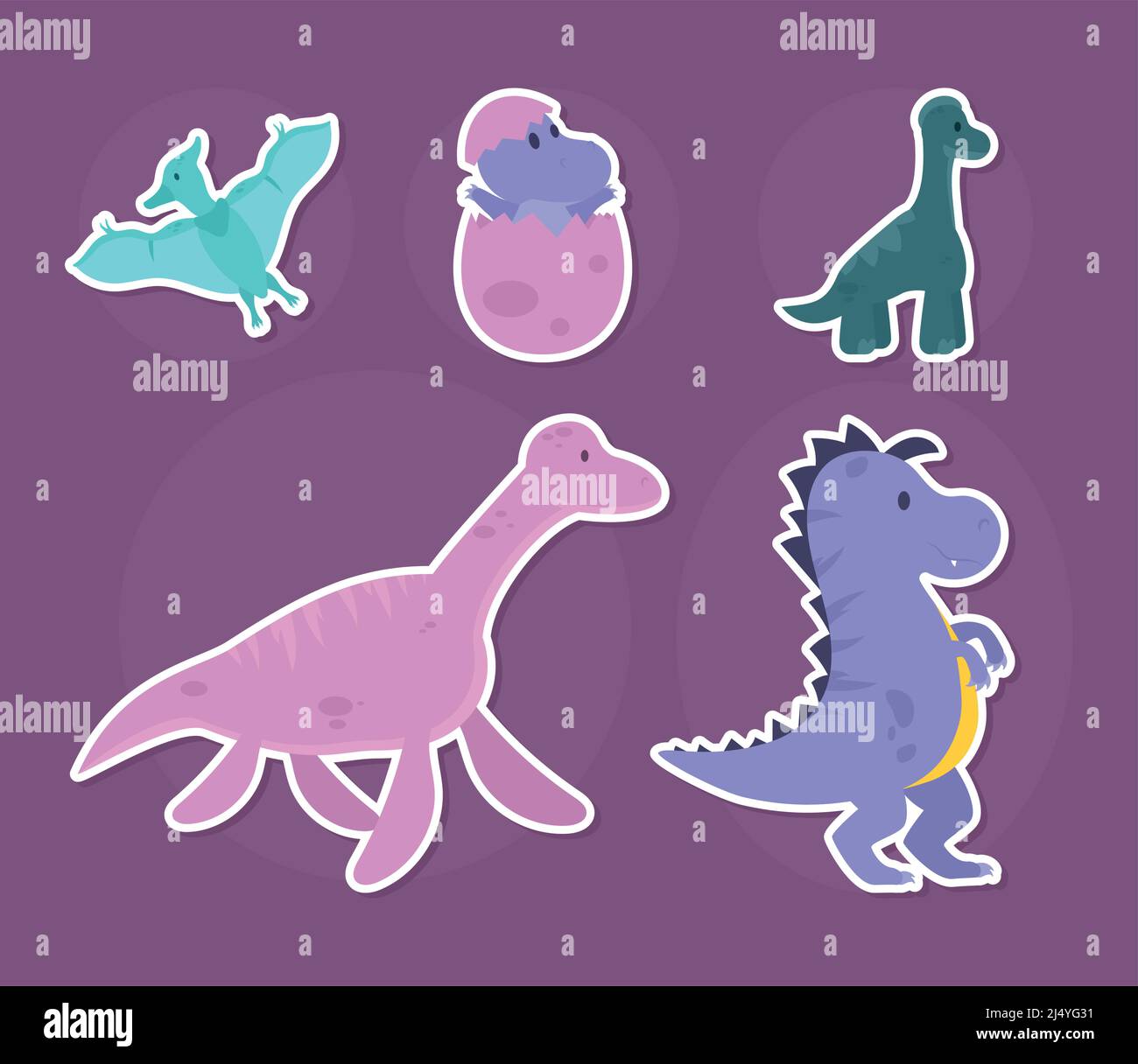 cute dinosaurs set Stock Vector Image & Art - Alamy