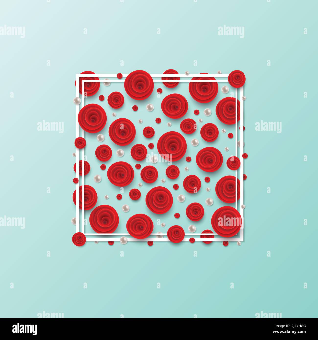 Rose flowers square frame background Stock Vector Image & Art - Alamy