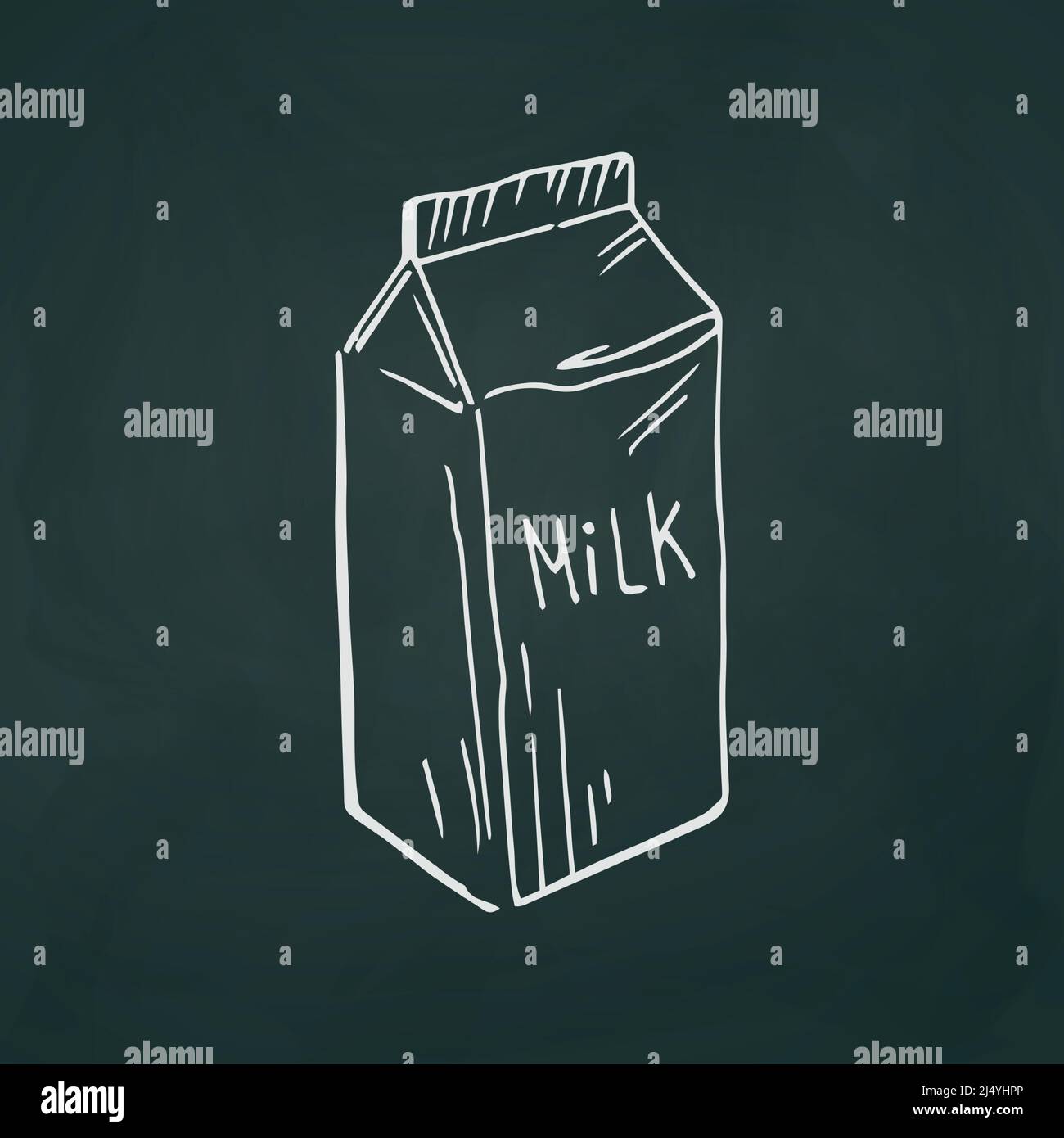 Milk package thin white lines on textural dark background - Vector illustration Stock Vector