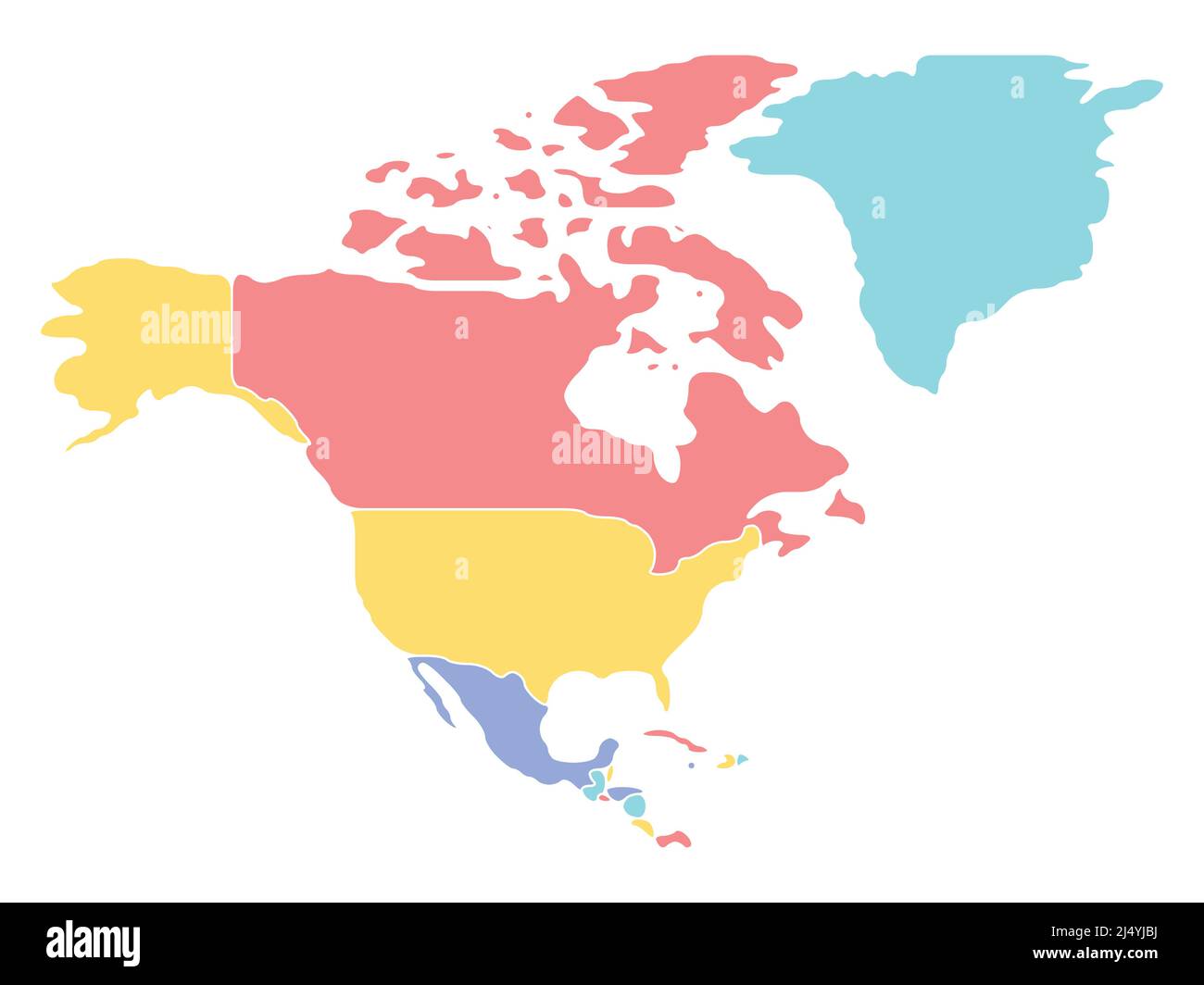 Smooth Map Of North America Continent Stock Vector Image And Art Alamy