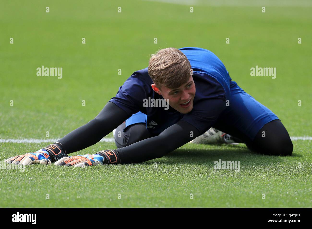 Harvey Cartwright 32 of Hull City stretching prior to kick off Stock
