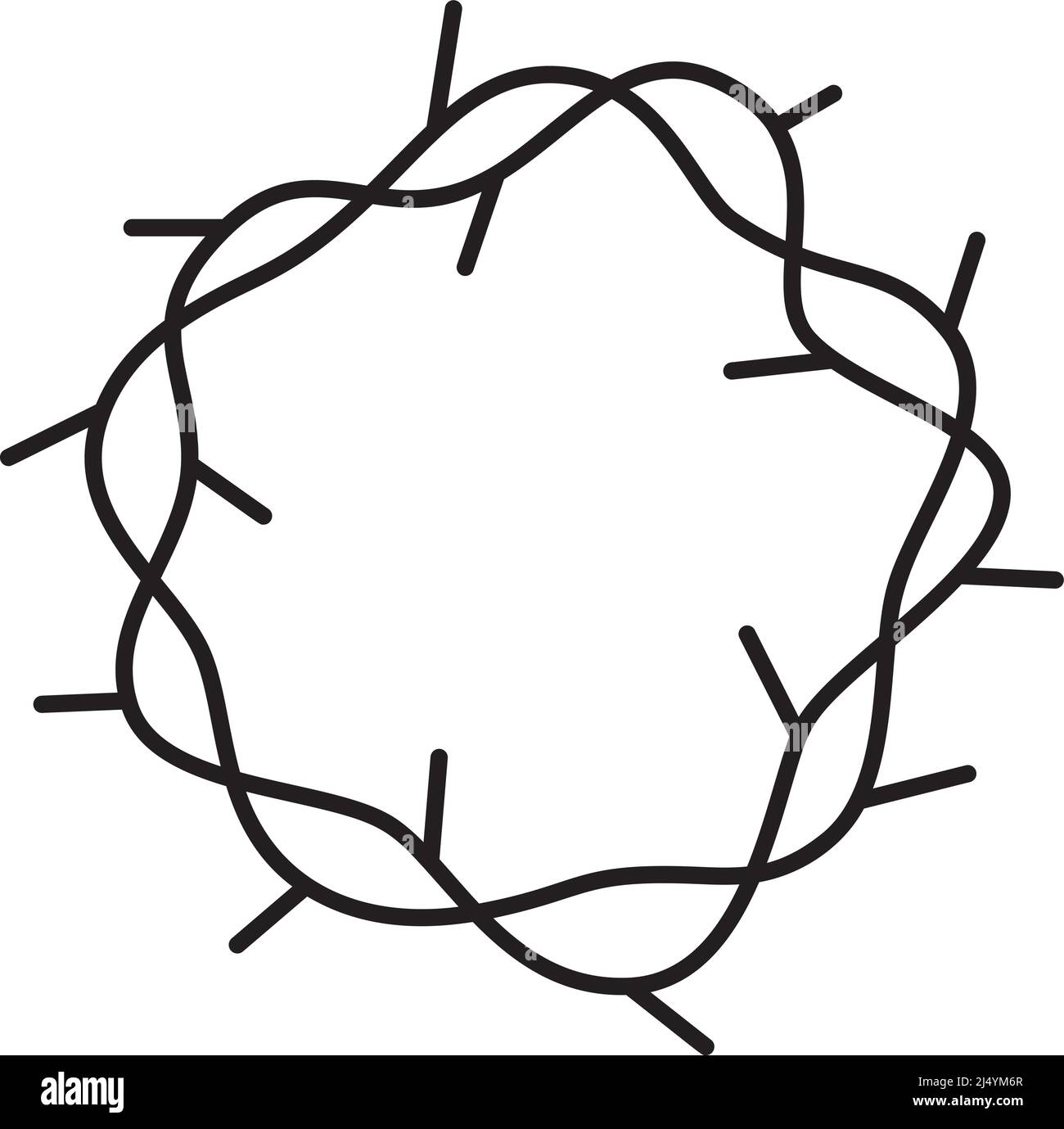 Crown of thorns black simple icon Royalty Free Vector Image