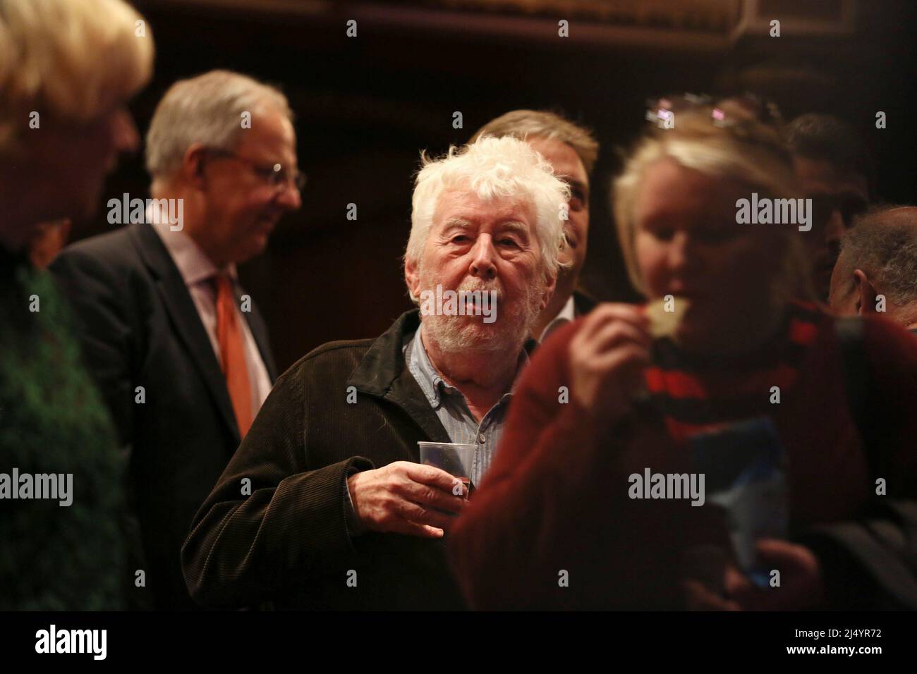Sir Harrison Birtwistle photographed during the interval of the final dress rehearsal of THE MASK OF ORPHEUS at English National Opera (ENO), London Coliseum on 16 October 2019 Stock Photo