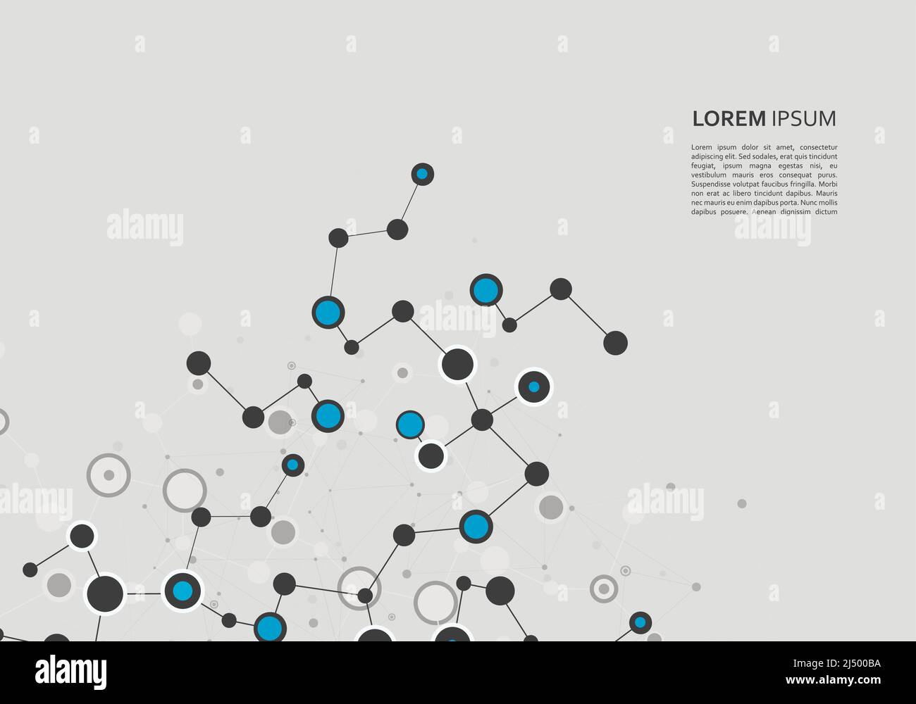 Network connection structure on white background. Data science concept ...
