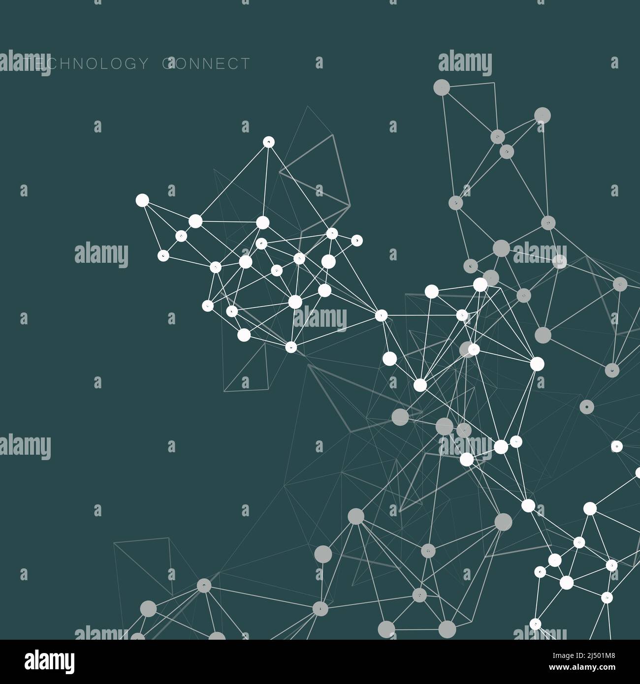 Molecules dark background in abstract style Stock Vector